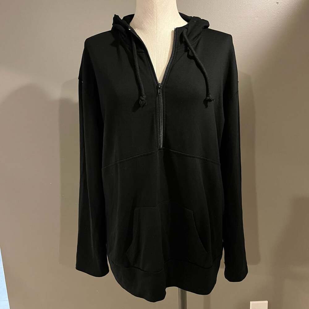Unbranded Black Quarter Zip Hoodie Pullover XL